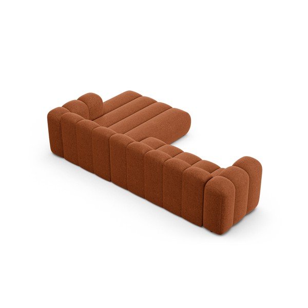 Colțar cărămiziu cu tapițerie din chenille (cu colț pe partea dreaptă/cu șezlong) Lupine – Micadoni -image-3