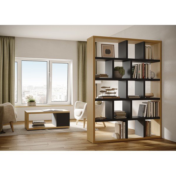 Bibliotecă negru-natural 150x198 cm Berlin – TemaHome-image-1