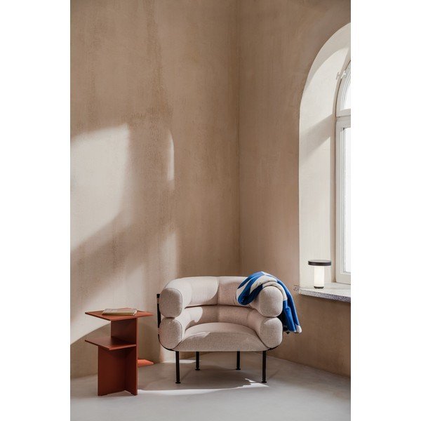 Fotoliu bej cu tapițerie din lână Ubi – noo.ma-image-1