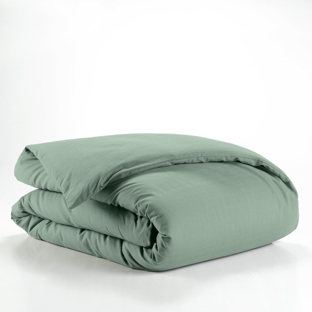 Husă de pilotă verde din bumbac pentru pat de o persoană 140x200 cm Lina – douceur d'intérieur