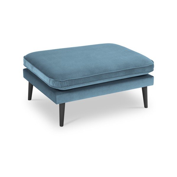 Taburet din catifea Kooko Home Lento, albastru deschis-image-2