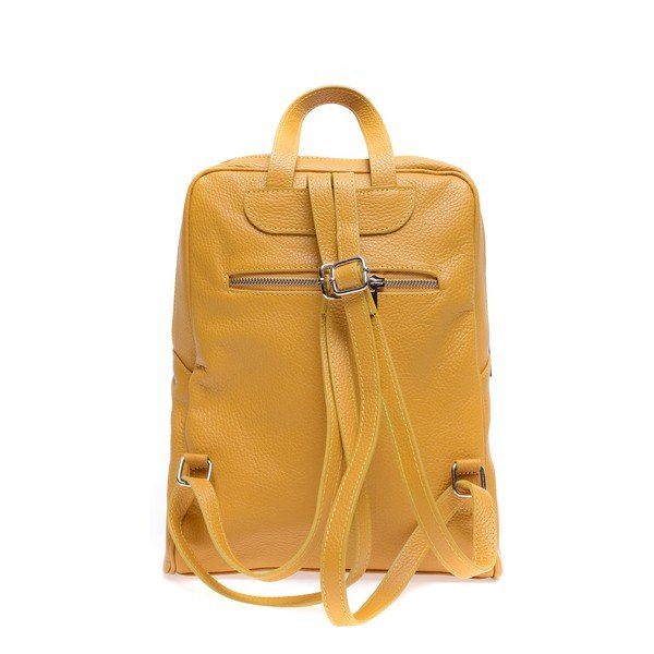 Rucsac din piele Roberta M Linda, galben-image-3