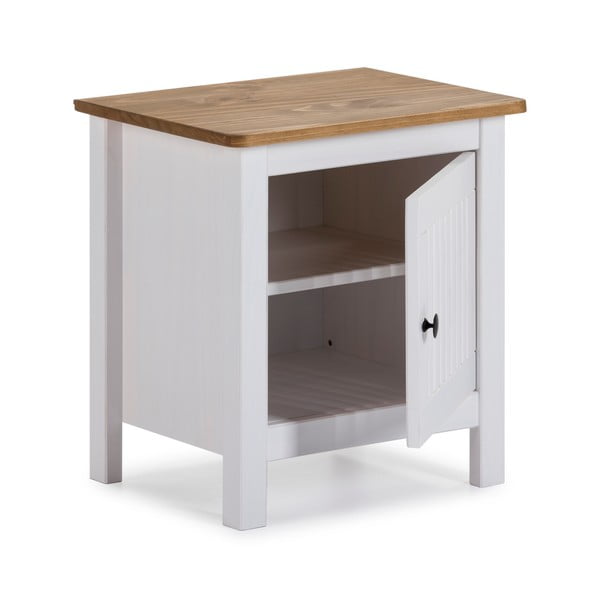 Noptieră din lemn Marckeric Bruna, alb-image-4