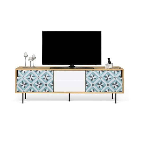 Masă TV din lemn de stejar și picioare din metal TemaHome Dann Makaresh-image-3