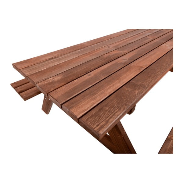 Set de dining pentru grădină maro închis din lemn pentru 4 persoane Piknic – Rojaplast-image-2