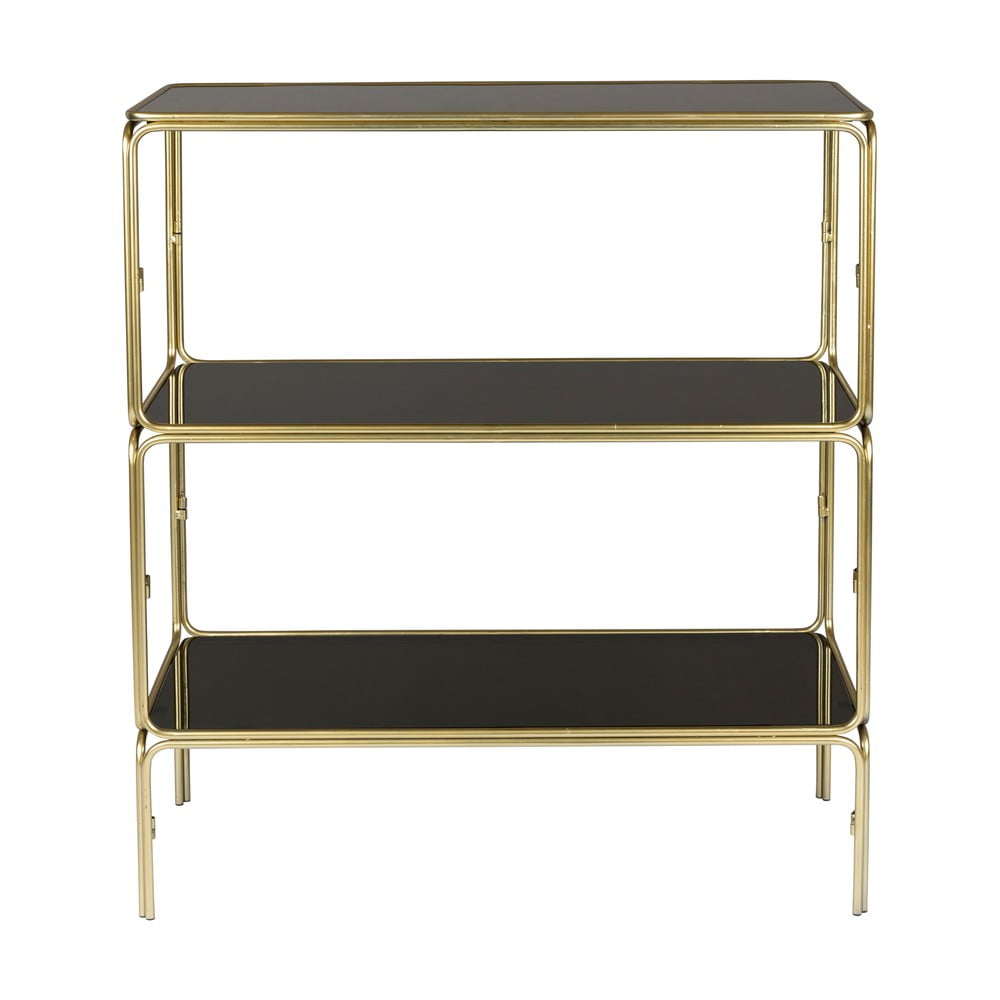 Bibliotecă neagră-aurie din metal 80x89x35 cm Liah – White Label