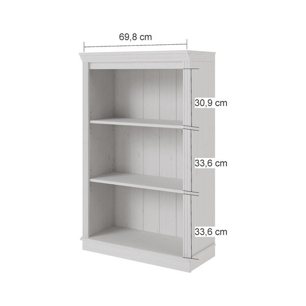 Bibliotecă albă/chihlimbar din lemn de pin 74x118x35 cm Anita – Støraa-image-4