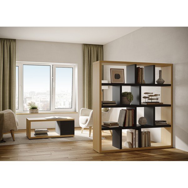 Bibliotecă cu aspect de lemn de stejar 150x159 cm Berlin – TemaHome-image-1