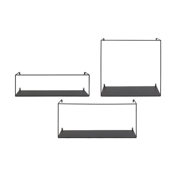 Rafturi negre 3 buc. din metal 40 cm Ulmo – House Nordic