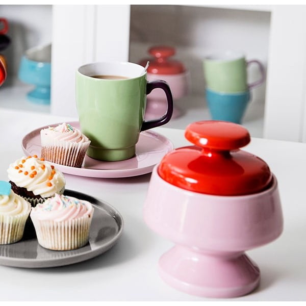 Ceașcă cu farfuriuță Sagaform Pop, verde/maro-image-3