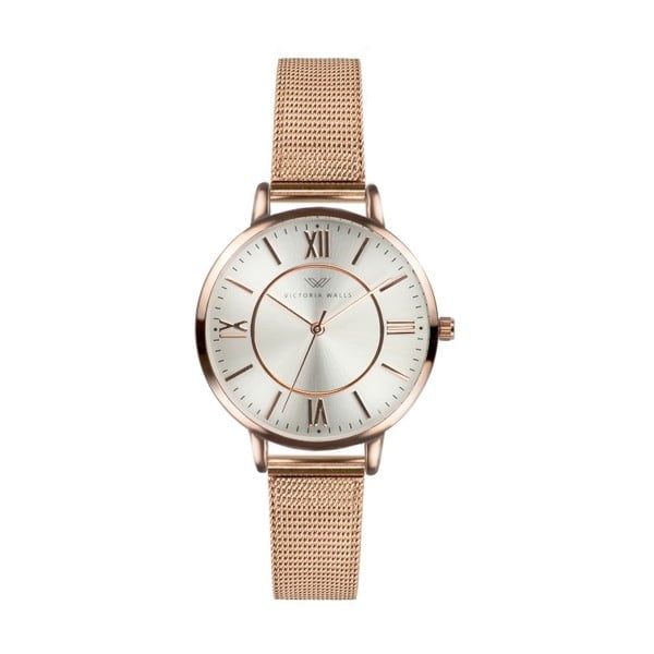 Set ceas metalic de damă și brățară Victoria Walls Centoro, maro-image-1