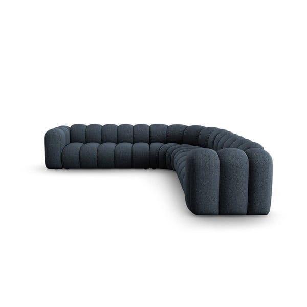 Colțar modular albastru cu tapițerie din chenille Lupine – Micadoni -image-2