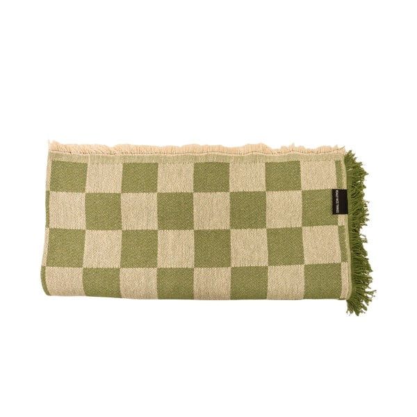 Cuvertură verde/bej pentru pat dublu 240x240 cm Green Checkerboard – Really Nice Things
