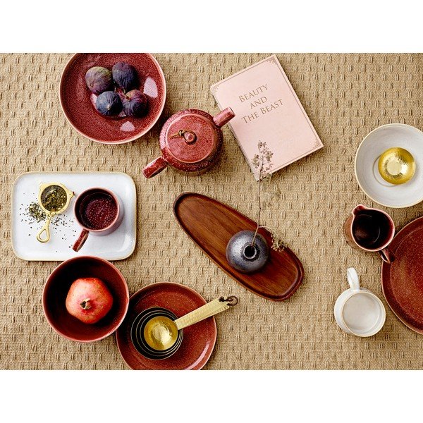 Platou din gresie ceramică Bloomingville Joelle, ø 25,5 cm, roșu-image-1