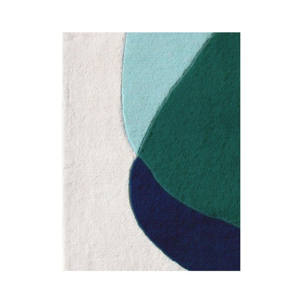 Covor din lână HARTÔ Jane, 180 x 220 cm, verde - gri-image-1