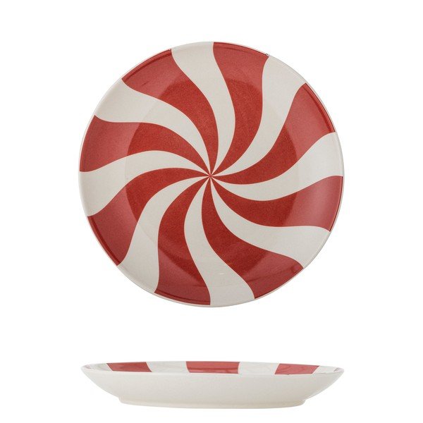 Farfurie roșie din gresie ø 23 cm  cu model de Crăciun Yule – Bloomingville-image-4
