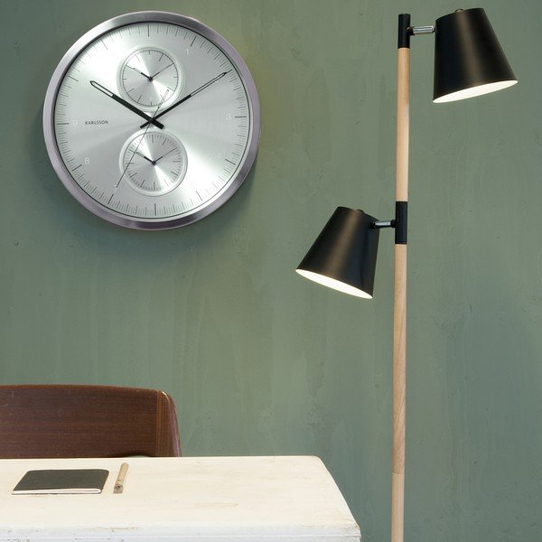 Ceas de perete Present Time Multiple Time, argintiu -image-1