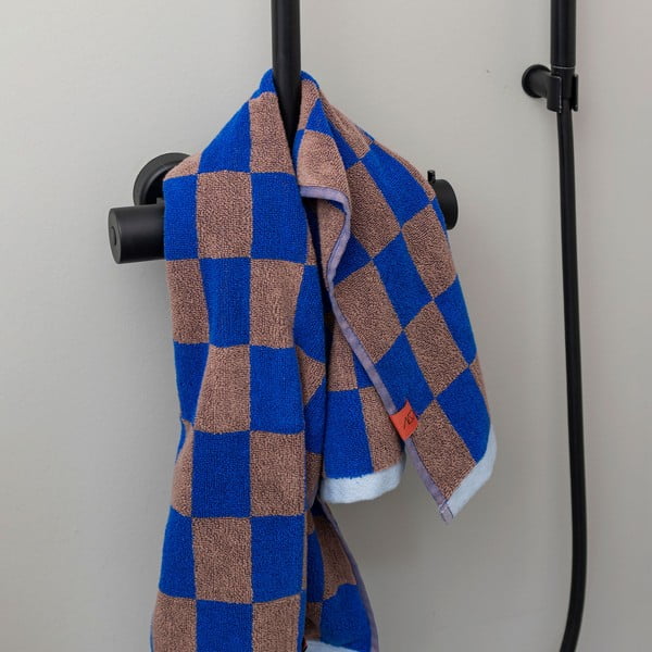 Prosop albastru/maro din bumbac organic 70x133 cm Retro – Mette Ditmer Denmark-image-1