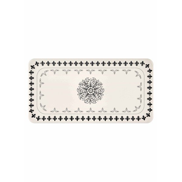 Farfurie din porțelan pentru servire cu ornamente negre Mia Libre, 32 x 17 cm, crem-image-1