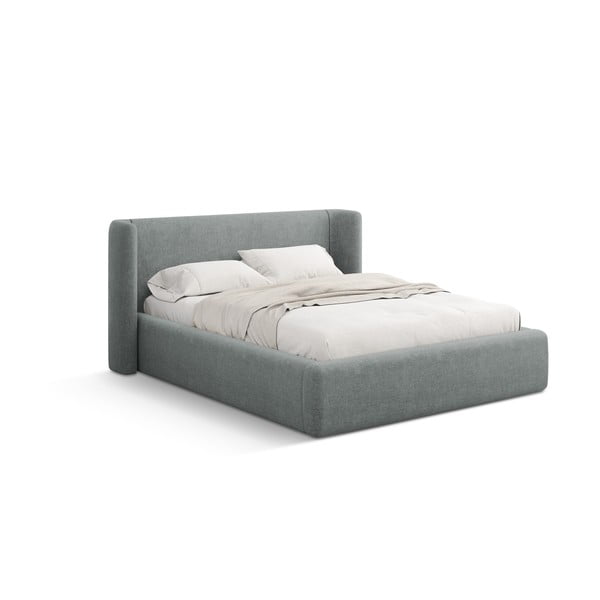 Pat matrimonial gri închis tapițat cu spațiu de depozitare cu somieră 180x200 cm Jason – Windsor & Co Sofas