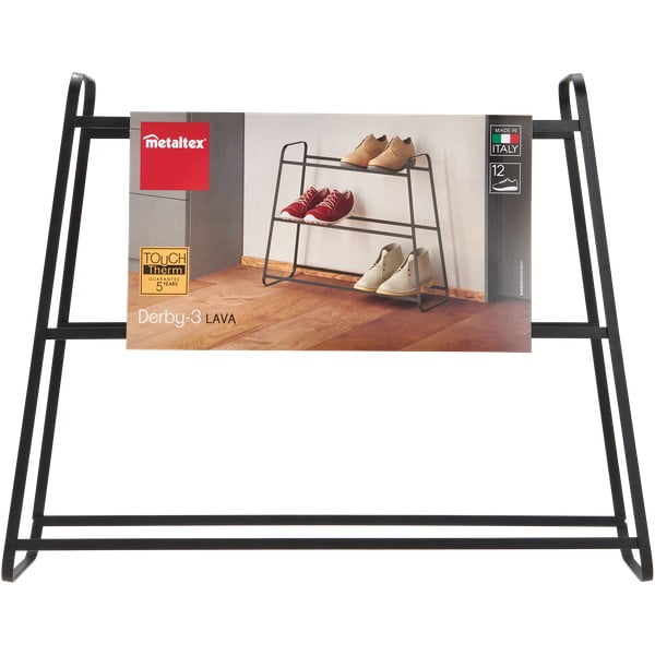 Pantofar din metal cu 2 nivele Metaltex Derby, negru-image-2