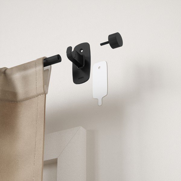 Galerie de perdea negru-mat extensibilă din oțel 40 - 71 cm Adhera – Umbra-image-3