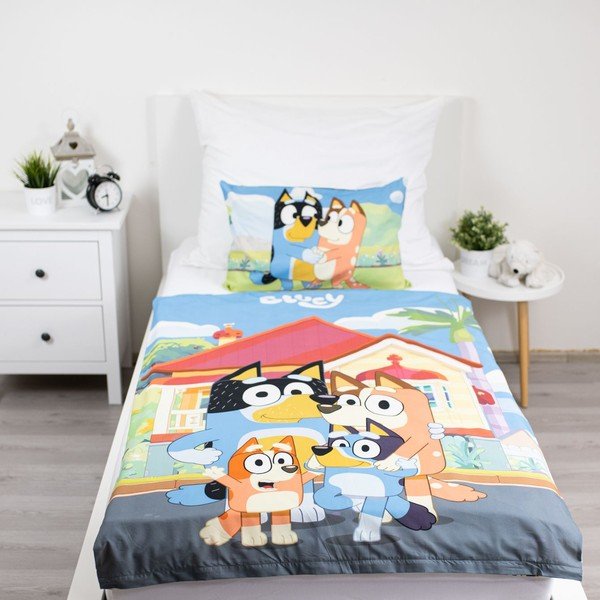 Lenjerie de pat pentru copii din bumbac pentru pătuț 100x135 cm Bluey – Jerry Fabrics-image-1