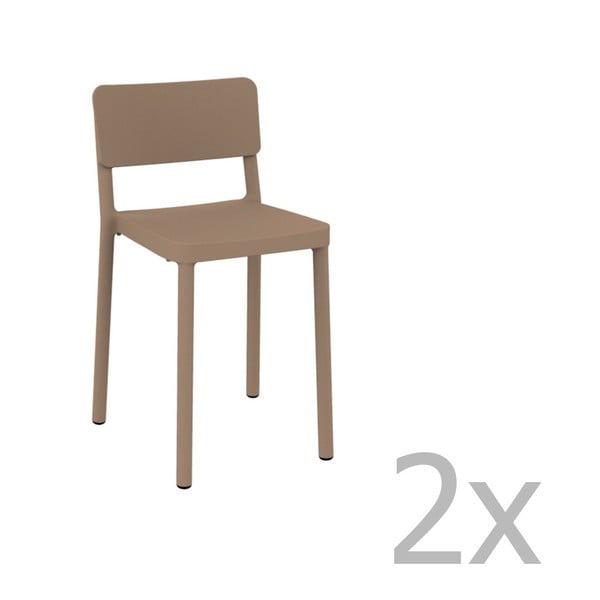Set 2 scaune bar adecvate pentru exterior Resol Lisboa, înălțime 72,9 cm, maro fistic