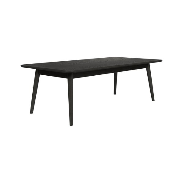 Măsuță de cafea neagră cu blat cu aspect de lemn de stejar 60x120 cm Fabio – White Label-image-2