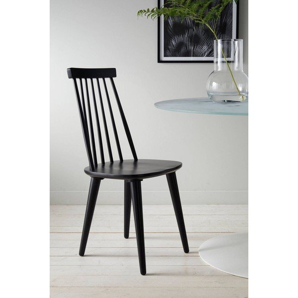 Scaune de bar negre 2 buc. din lemn de arbore de cauciuc (înălțime șezut 45 cm) Jolina – Ellos Home-image-1