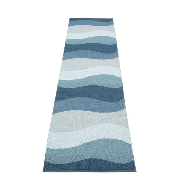 Covor tip traversă pentru interior și exterior albastru 70x300 cm Urvi Water – Pappelina