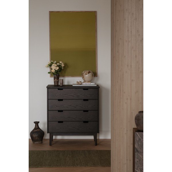 Comodă în culoare naturală închisă din lemn de stejar 75x85x38 cm Garrison – Rowico-image-2