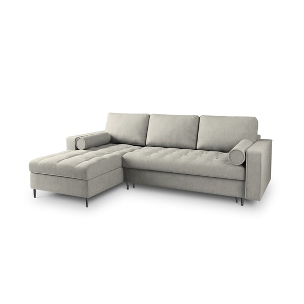 Canapea extensibilă cu șezlong stânga Milo Casa Santo, gri deschis-image-3