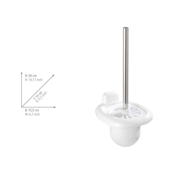 Perie de WC albă de montat pe perete din plastic Pure – Wenko-image-4