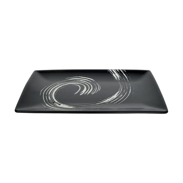 Farfurie dreptunghiulară Tokyo Design Studio Maru, 27 x 16,5 cm, negru