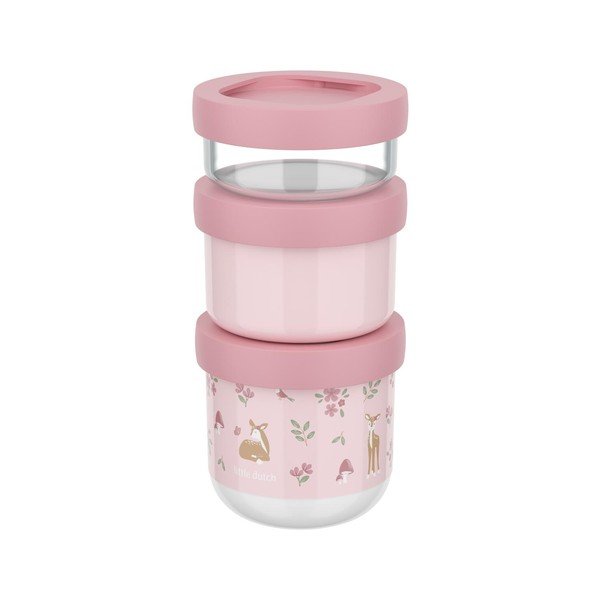 Cutii de gustări pentru copii roz-deschis 3 buc. din plastic Fairy Garden – Mepal