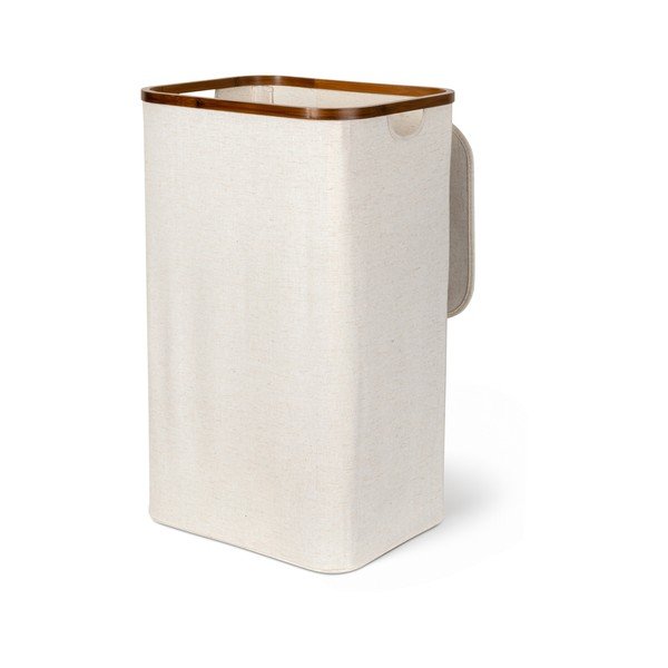 Coș de rufe crem din material textil Bamboo/Linen – Bigso
