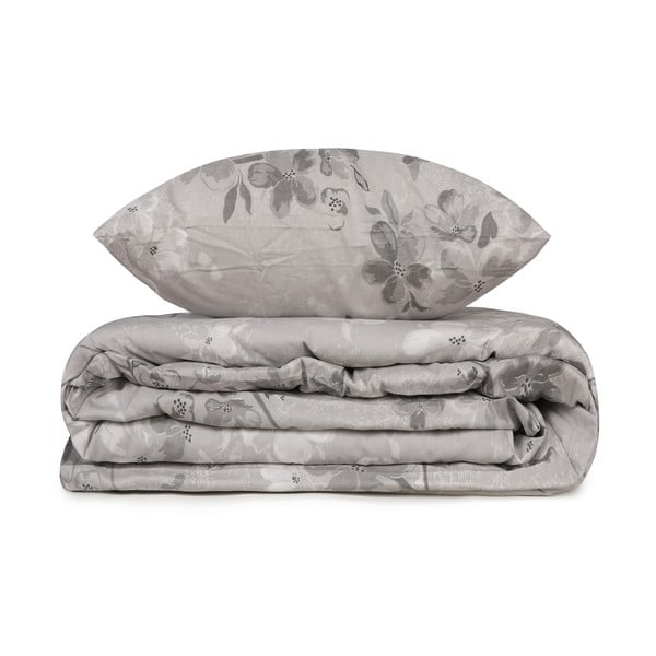 Lenjerie de pat gri din bumbac ranforcé pentru pat de o persoană 140x200 cm Elena – Mijolnir