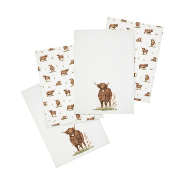 Prosoape de vase 4 buc. din bumbac 50x70 cm Angus Highland Cow – Catherine Lansfield