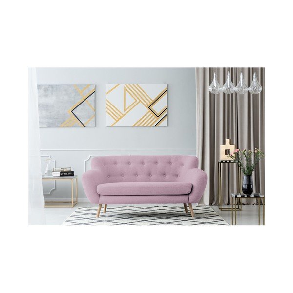 Canapea cu 2 locuri Kooko Home Pop, roz -image-1