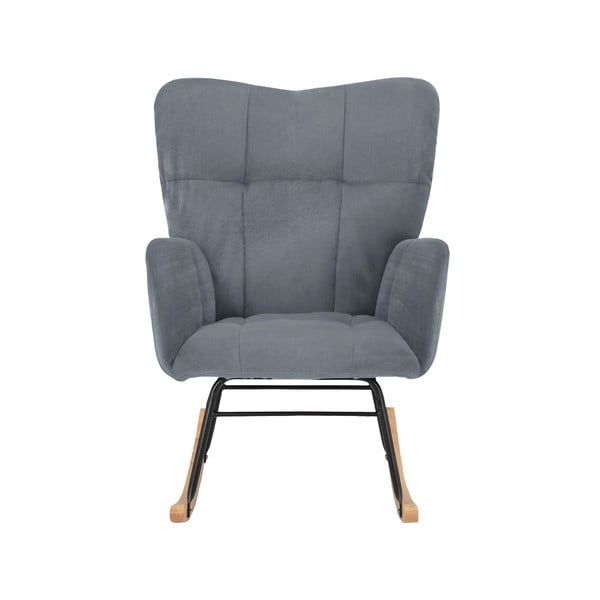 Fotoliu gri balansoar cu tapițerie din catifea Elza – Støraa-image-1
