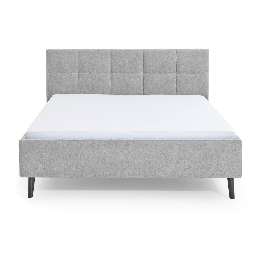 Pat matrimonial gri tapițat fără somieră 180x200 cm Nova – Meise Möbel