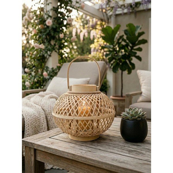 Felinar din bambus (înălțime 24 cm) – Ego Dekor-image-1