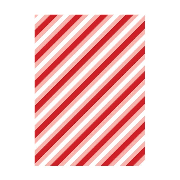 5 coli de hârtie de împachetat eleanor stuart Candy Stripes, 50 x 70 cm, roșu-alb