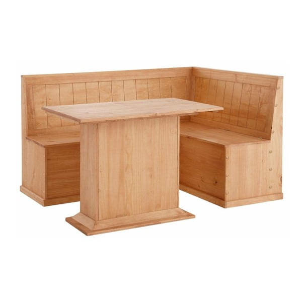 Set băncuță și masă din lemn masiv de pin Støraa Silas