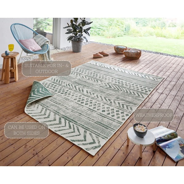 Covor adecvat pentru exterior NORTHRUGS Biri, 80 x 150 cm, verde-crem-image-4