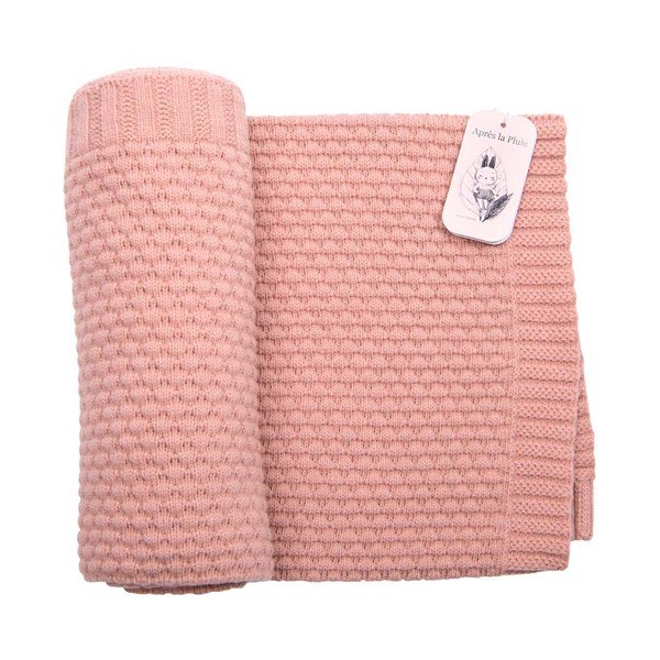 Pătură tricotată pentru copii roz 75x86 cm Après la Pluie – Moulin Roty-image-2