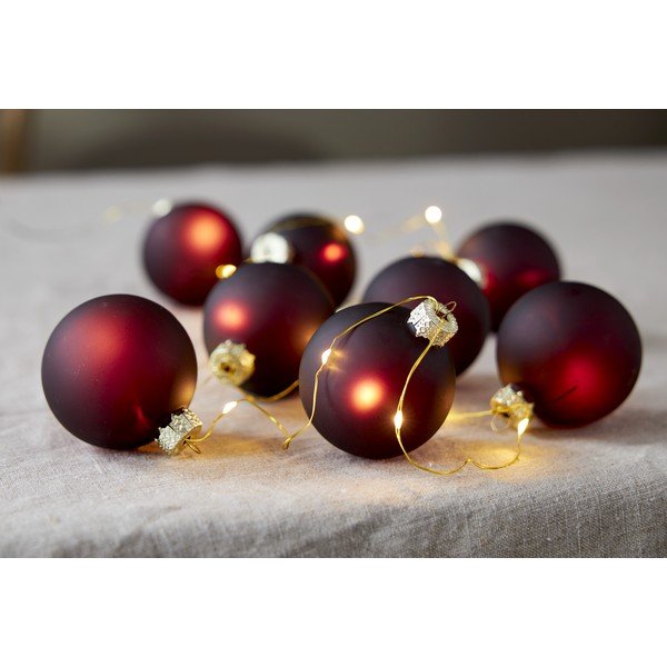 Decorațiune luminoasă burgundy ø 6 cm  de  Crăciun Bliss – Star Trading-image-1