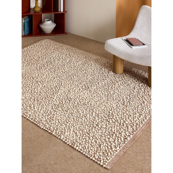 Covor bej țesut manual din amestesc de lână 120x170 cm Claude – MADE-image-3