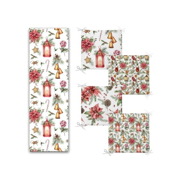 Set napron de masă și perne de scaun 5 buc. Lantern – Mila Home